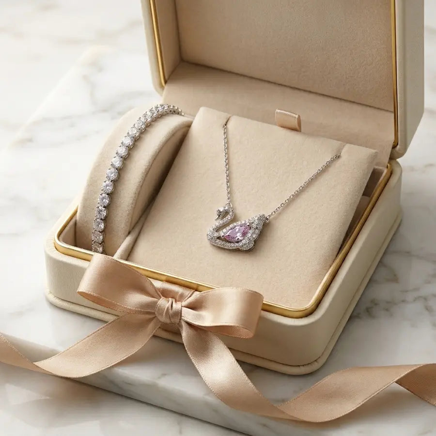 Swan Grace™ – Ensemble Élégance Bracelet & Collier