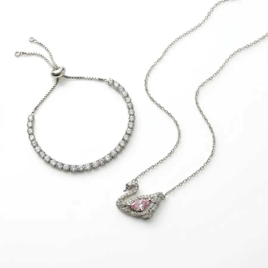 Swan Grace™ – Ensemble Élégance Bracelet & Collier