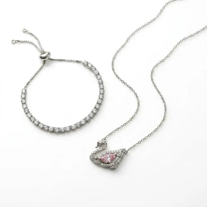 Swan Grace™ – Ensemble Élégance Bracelet & Collier