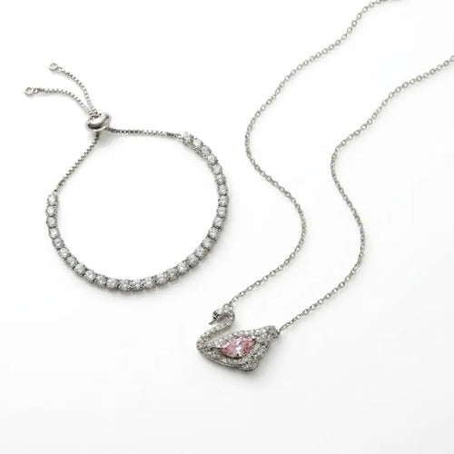 Swan Grace™ – Ensemble Élégance Bracelet & Collier