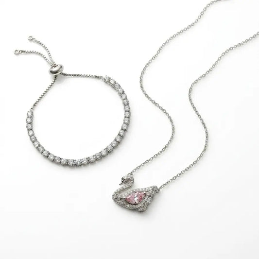 Swan Grace™ – Ensemble Élégance Bracelet & Collier
