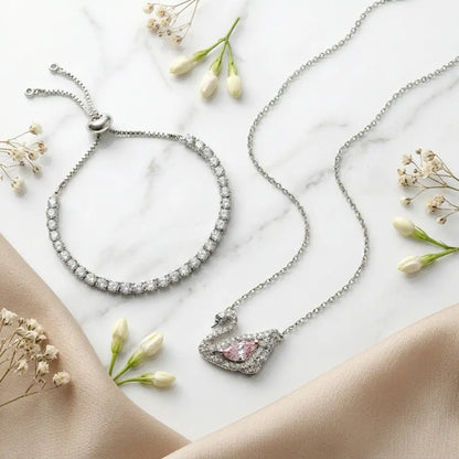 Swan Grace™ – Ensemble Élégance Bracelet & Collier